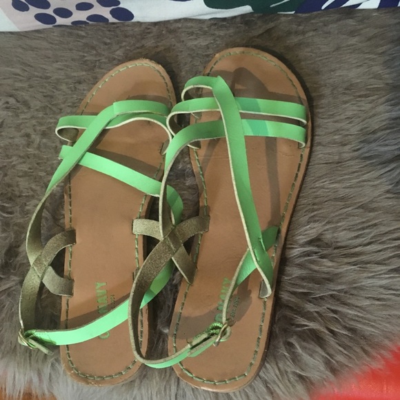Lime green strappy flat sandals**3/$20** - Picture 3 of 3